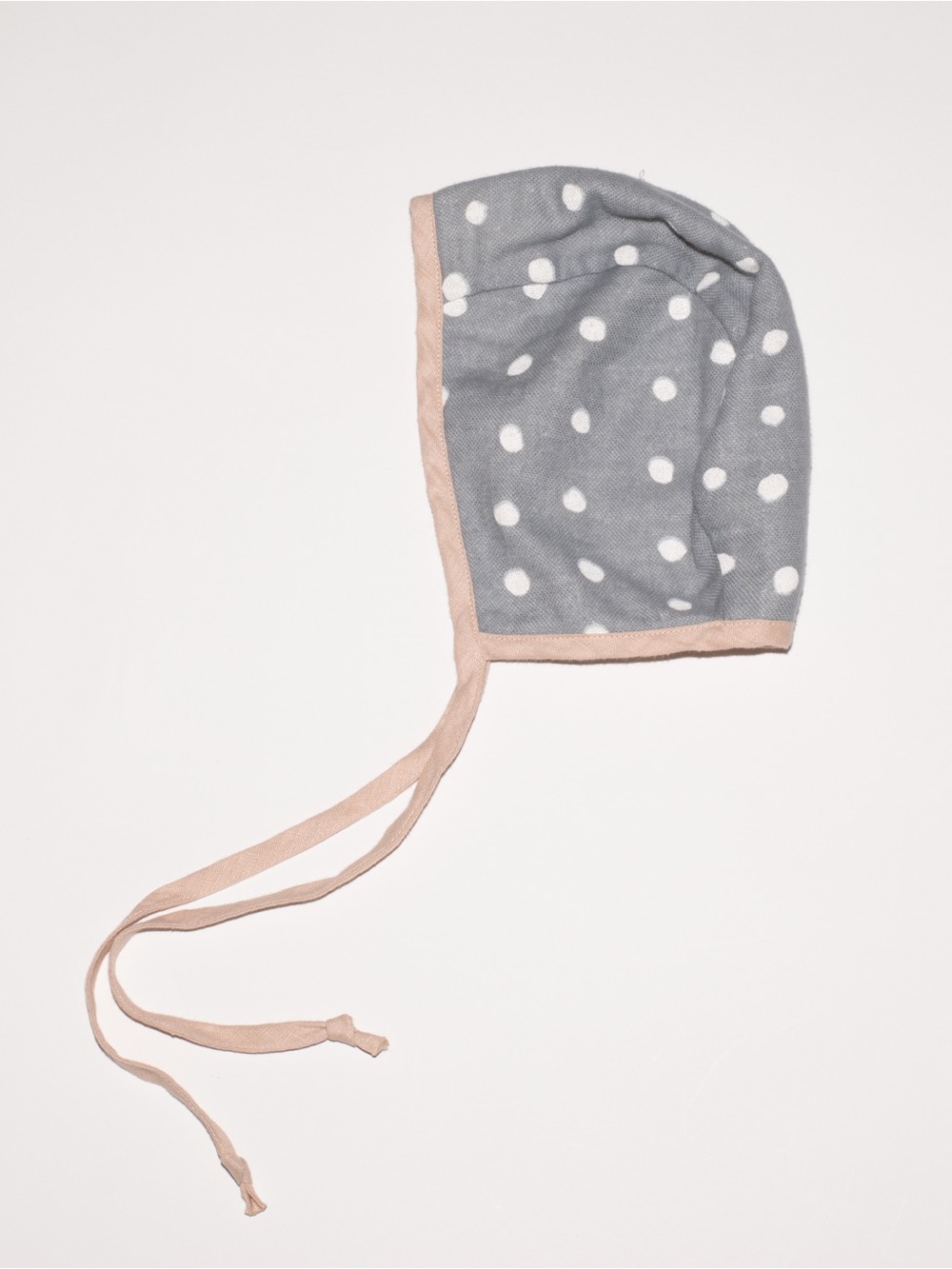 Briar Baby Grey and Pink Polka Dot Bonnet